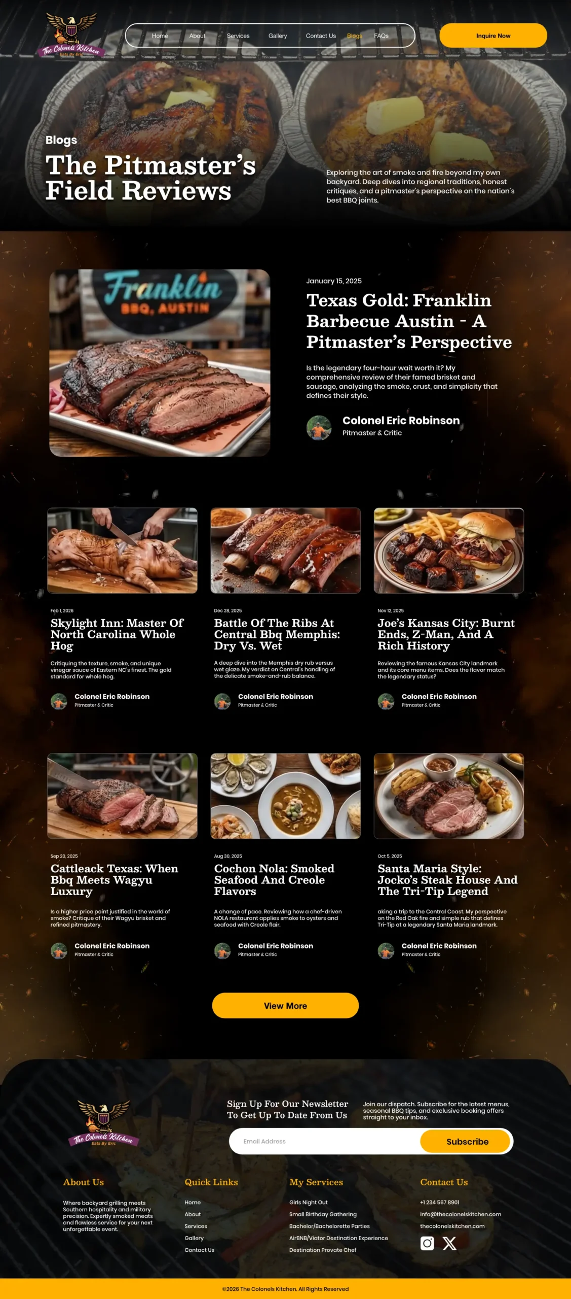 The Colonels Kitchen - Blog page