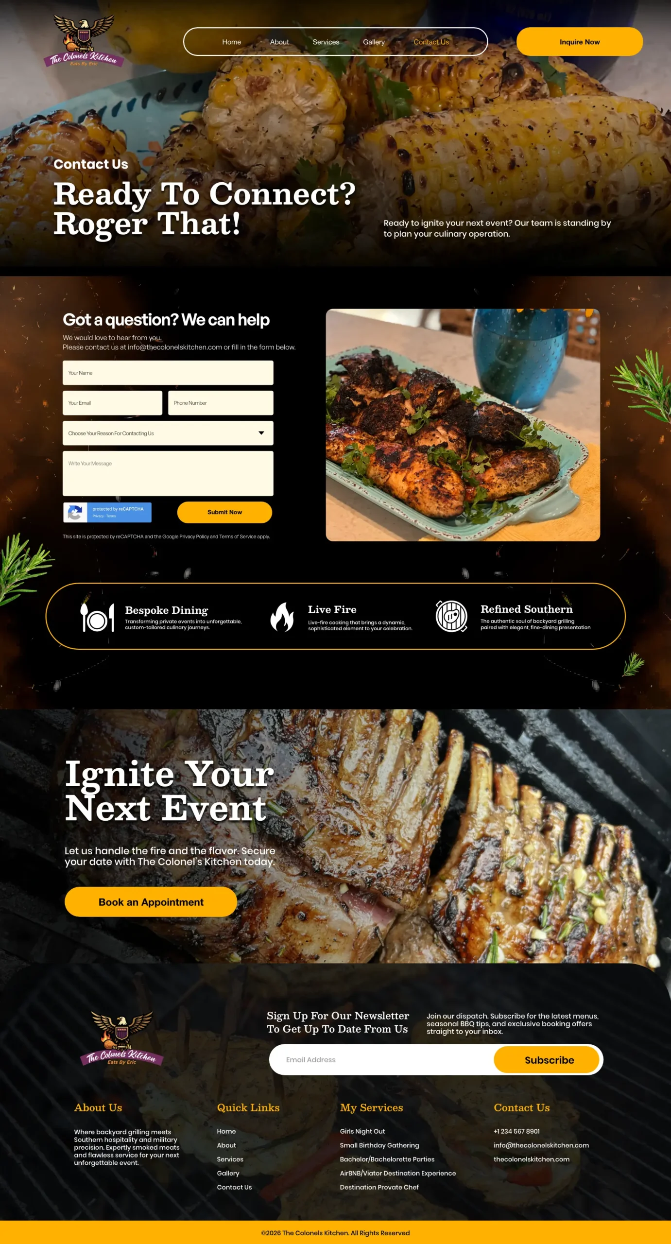 The Colonels Kitchen - Contact Us