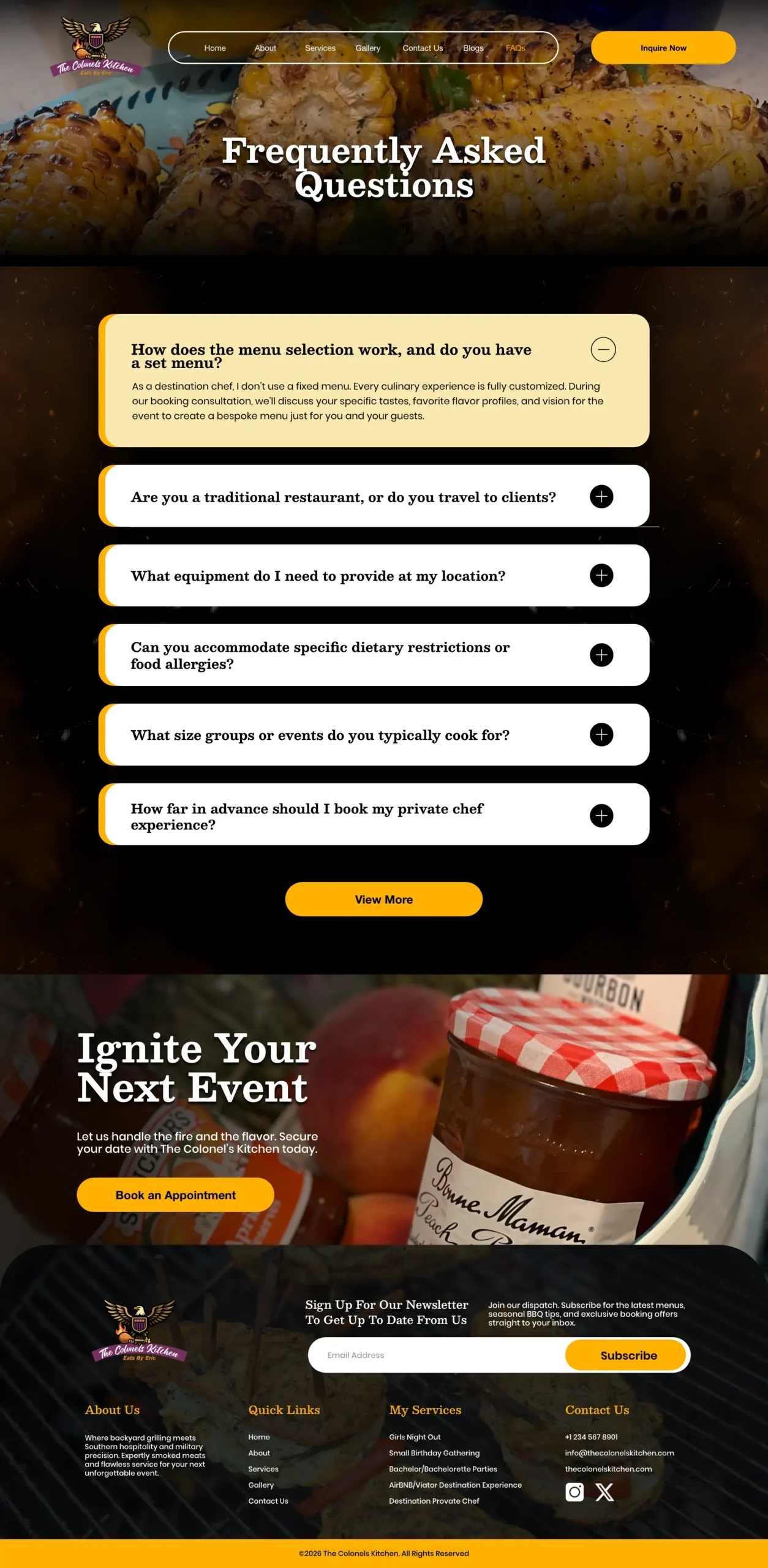 The Colonels Kitchen - FAQ